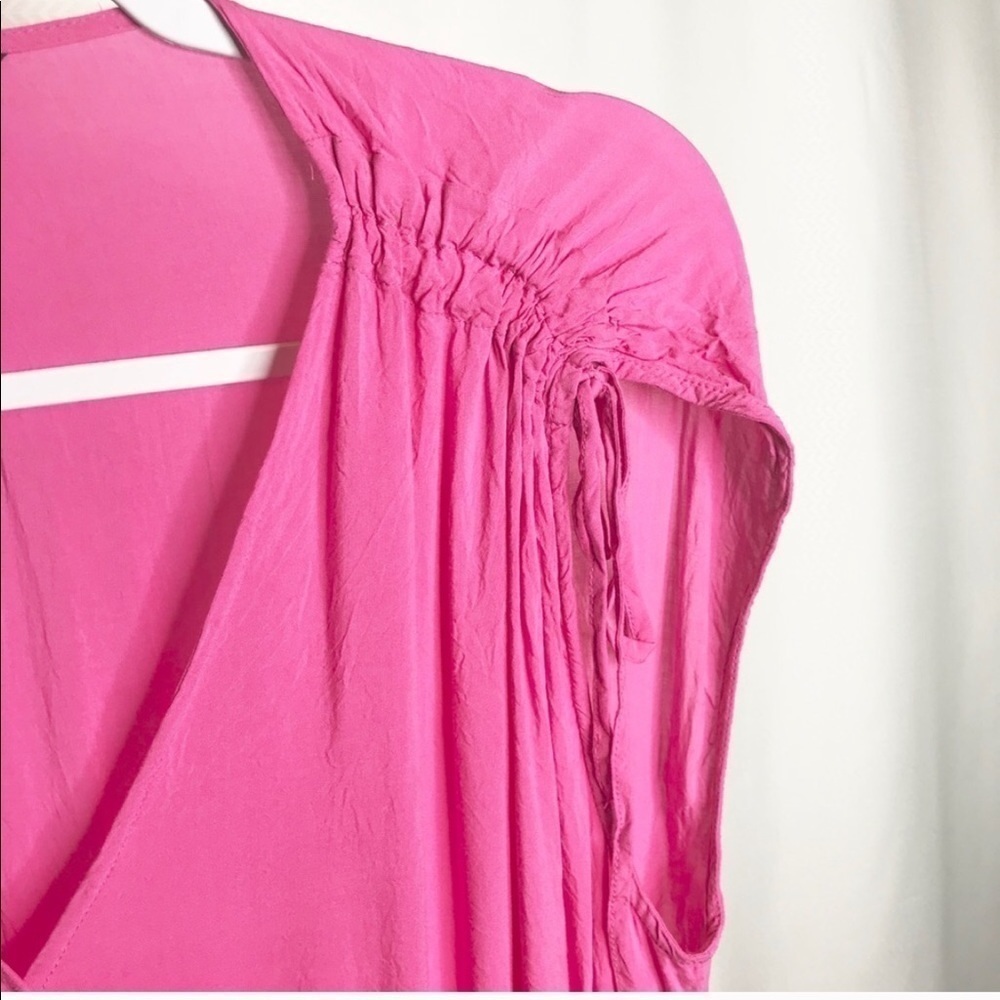 π·Banana Republic Hot Pink Tie Shoulder Wrap Top - Picture 7 of 10